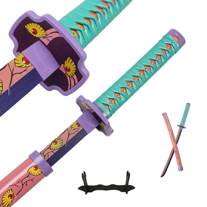 Más Popular 78CM Demon Slayer Kokushibo Cosplay nuevo Kidults juguete espadas Mini Katana de madera con hoja de bambú Anime Katana corta - Product Image 1