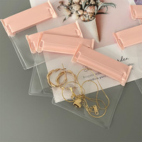 Logo imprimé personnalisé à fermeture éclair bijoux en PVC transparent sac en plastique givré avec curseur fermeture éclair mini sac à bijoux en EVA avec logo