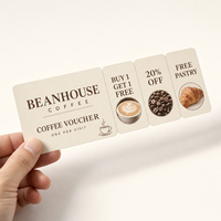 Billets coupés sur mesure pour les promotions de boissons dans les cafés et les salons de thé, avec logo et couleur personnalisables