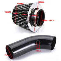 Kit universel d'admission d'air froid, 36 pièces, boîte de tubes en aluminium modifié, 76mm/3 pouces, tête de champignon