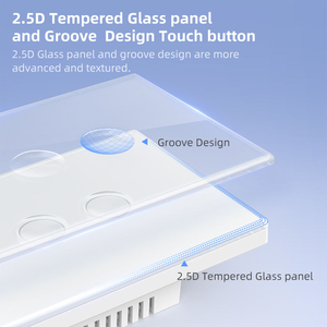 Interruptor Táctil <span class=keywords><strong>de</strong></span> Pared <span class=keywords><strong>de</strong></span> Vidrio Cóncavo 2.5D Inteligente LangYeao para Tuya ZigBee, 1/2/3/4 Botones, Compatible con Google Alexa y Smart Life, Requiere Cable Neutro - Product Image 4