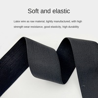 Bande élastique en caoutchouc tricotée noire et blanche de 4 cm, motif chevron, haute ténacité, faible MOQ, stock, ruban élastique pour couture, ceinture de vêtement