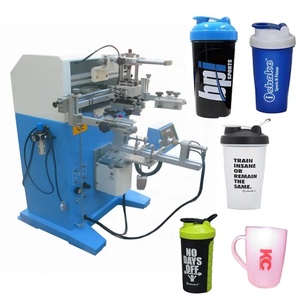 Machine d'impression sérigraphique pneumatique semi-automatique neuve pour bouteilles cylindriques (gourdes de sport et bouteilles de vin) - Product Image 1