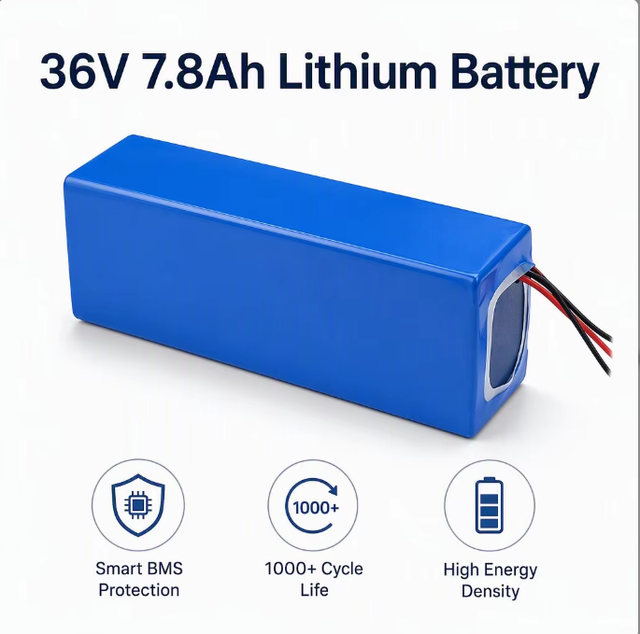 36V 7.8Ah Lithium Battery Pack Rechargeable Battery for Electric Bike Scooter