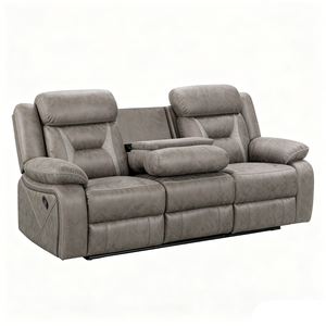 Conjunto de Sofá Seccional Reclinable Manual Moderno con Mesa Abatible y Soporte Lumbar Ergonómico para Relajación en la Sala de Estar - Product Image 6