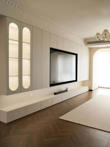 Mobile <span class=keywords><strong>TV</strong></span> in Legno <span class=keywords><strong>di</strong></span> Lusso Moderno, Set <span class=keywords><strong>di</strong></span> Arredamento per Soggiorno con Colore Personalizzabile, Applicazione per Camera da Letto, Soluzione Completamente Personalizzabile, <span class=keywords><strong>Disegni</strong></span> 3D - Product Image 5