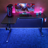 Bureau esports d'angle de maison moderne personnalisé professionnel en forme de L 160cm rvb lumière LED bureau de Table de jeu d'ordinateur ergonomique