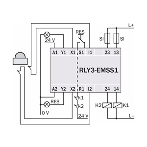 Relais de sécurité SI-CK RLY3-EMSS100 pour capteurs sans potentiel, 24V DC, 2 canaux, 2 contacts N/O à guidage positif 6A - Product Image 4