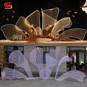 ไฟ LED ฉากหลังรูปกลีบดอกขนาดยักษ์ตกแต่งเวทีงานแต่งงานอย่างหรูหราเรียบเนียน - Product Image 1