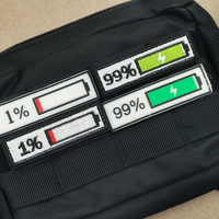 Patch énergétique en caoutchouc PVC personnalisé pour vêtements, avec capacité de batterie, de 1% à 99%, à coller avec attaches auto-agrippantes, applique en caoutchouc