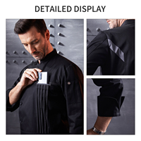 Combinaisons de chef pour hommes - Veste de chef à manches longues pour l'été, cuisine, restaurant, pâtisserie, hôtel, uniformes de restaurant et de bar