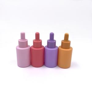 ขวดแก้วทรงกระบอกสีฟ้าชมพูขนาด 30 มล. 60 มล. 1 ออนซ์ สำหรับบรรจุเซรั่ม น้ำมันหอมระเหย พร้อมหลอดหยด ขายส่ง - Product Image 5