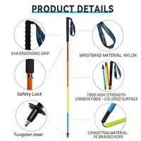 Bâton de marche réglable portable en fibre de carbone OKHEALING, bâtons de randonnée, de trekking et d'escalade, durables, antidérapants