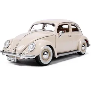 Burago 1955 beetle modelo do carro 1:18, simulação, clássico, modelo de carro, liga original, fábrica