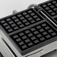 Gaufrier électrique professionnel belge 2 tranches carrées antiadhésif avec fonction œufs et crêpes pour hôtels et usage domestique