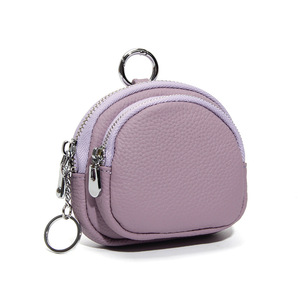 Premium Pebbled Leather Double <b>Zip</b> <b>Wallet</b>, Mini Coin Pouch, Factory Direct Wholesale, Cute Keychain Purse - Product Image 1