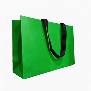 Custom Black Paper Shopping <b>Bag</b> With Flat Handles Classic Style Art Paper Business Gift Packaging - Product Image 4