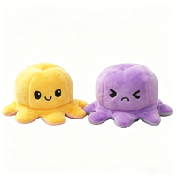 Peluche Poulpe Réversible 20 cm – Jouet en Peluche Octopus à Émotions Changeantes – Vente en Gros Direct Usine