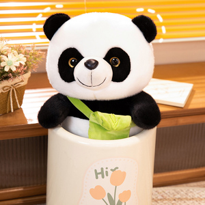 Peluche <span class=keywords><strong>Panda</strong></span> noir et blanc personnalisable de 35cm en coton PP super doux unisexe OEM/ODM cadeau de noël brodé saint valentin - Product Image 2