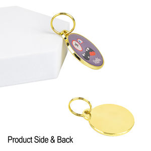 MIDEPET Personalisierte Edelstahl-Haustier-ID-Anhänger in Goldton mit Tiermuster, niedrige Mindestbestellmenge, gravierter Hundeanhänger mit Nietendekoration - Product Image 4