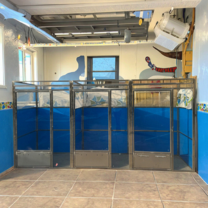 Dayanıklı 304 paslanmaz çelik nefes Modern köpek kulübesi döner besleme sistemi açık kafes - Product Image 4