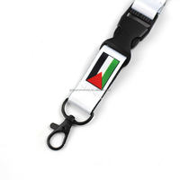 Longes en polyester de haute qualité avec crochets personnalisés avec logo personnalisé Lanière porte-clés drapeau de la Palestine