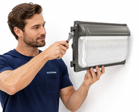 Applique murale LED DLC ETL 60W-40W-30W réglable avec capteur photocellule et CCT ajustable IP65 pour entrées d'hôtels