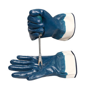 Guantes de protección laboral personalizados, guantes de seguridad lisos totalmente recubiertos de nitrilo <span class=keywords><strong>azul</strong></span> - Product Image 6