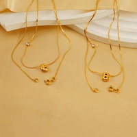 Lincy nouveau à la mode 18K plaqué or initiale 26 lettre bulle pendentif colliers étanche en acier inoxydable CZ S chaîne breloque bijoux