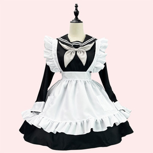 Sailor Style Sweet Maid Outfit Black Polyester Cosplay Costume Game Anime Role Playing - Product Image 1