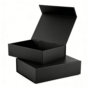 Özel Boyutlu Logolu Geri Dönüştürülebilir Lüks Katlanır Mıknatıslı Siyah Karton Kağıt Kutu (Alışveriş Hediyeleri İçin) - Product Image 1