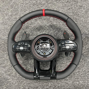 Volant en cuir demi-perforé pour Mercedes Benz ML W164 W166 W211 W212 C117 C118 W251 W176 W204 W205 <span class=keywords><strong>C63s</strong></span> <span class=keywords><strong>Gle</strong></span> 53 AMG - Product Image 2