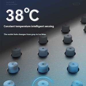 <span class=keywords><strong>Gockel</strong></span> 现代 360 度 LED 数字显示恒温淋浴板黄铜浴室淋浴套装钢琴键陶瓷雨淋喷头 - Product Image 4