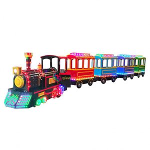 รถไฟฟ้าท่องเที่ยวกลางแจ้ง อุปกรณ์สวนสนุกแบบไร้ราง สำหรับห้างสรรพสินค้า นั่งได้ 18 คน ใช้เวลา 8 ชั่วโมง ทำจากไฟเบอร์กลาส กำลังไฟ 2.4 กิโลวัตต์ - Product Image 6