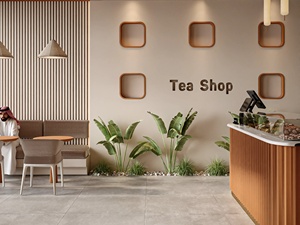 Custom Industrial Style Coffee Shop Bakery Furniture with Concrete Counter and Full Store Interior Design - Product Image 6