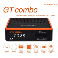 GTMEDIA GT COMBO Android 9.0 Boîtier TV + DVB-S/S2/S2X +T/T2/Câble/ISDBT ATSC Amlogic S905X3 4K Wi-Fi 2.4G/5G BT4.1 GTCOMBO