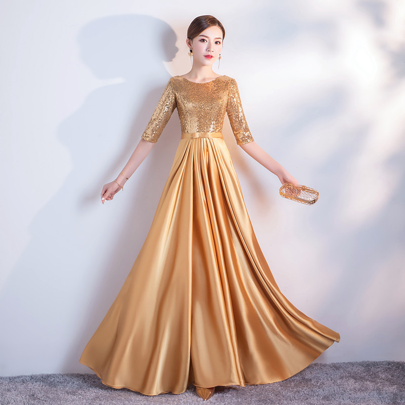 Verified Supplier Gold Satin Long Dress Customizable & Romantic Design | Alibaba.com Verified Supplier Gold Satin Long Dress Customizable & Romantic Design | Alibaba.com