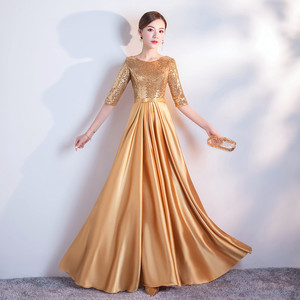 Verified Supplier Gold Satin Long Dress Customizable & Romantic Design | Alibaba.com Verified Supplier Gold Satin Long Dress Customizable & Romantic Design | Alibaba.com