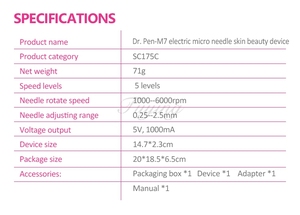 Dermapen Profesional Inalámbrico de 6 Niveles con Microagujas, <span class=keywords><strong>Dr</strong></span>. <span class=keywords><strong>Pen</strong></span> <span class=keywords><strong>M7</strong></span>, Inyector Derman <span class=keywords><strong>Pen</strong></span> - Product Image 2