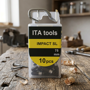 1/4" 75mmL S2 Steel Industrial Impact Slotted <b>Bits</b> with Color-Sleeve and Phosphate Manganese Finish (OEM DIY) - Product Image 1