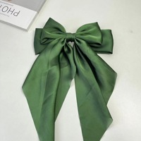 Pinza de pelo con lazo de moda al por mayor para mujer y niña, horquilla de cinta con lazo de tela, accesorios elegantes para el cabello, horquillas de satén, joyería