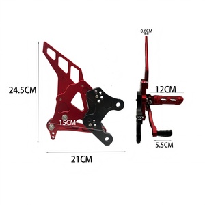 Para Z900 (2017-2022) Juego de Reposapiés Delanteros de Aluminio CNC Rojos con Soporte Lateral Elevado y Reposapiés Reforzado - Modificación/Actualización - Product Image 1