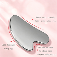 Outil facial Gua Sha en acier inoxydable, planche Guasha en métal, masseur sculptant le visage, outil de massage pour le soin de la peau, pour le visage, les yeux, le cou, le corps, spa