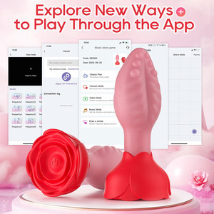 Vibrateur <span class=keywords><strong>anal</strong></span> rose en silicone, design monstre, rotation 360°, 9 modes de vibration, application mobile, 5 modes, recharge magnétique, <span class=keywords><strong>plug</strong></span> <span class=keywords><strong>anal</strong></span> - Product Image 3