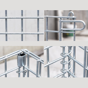 Kho bãi nhiệm vụ nặng nề 1000kg <span class=keywords><strong>Stackable</strong></span> dây lưới thép gấp lưu trữ lồng mạ kẽm đôi lưu trữ lồng Pallet lồng - Product Image 6