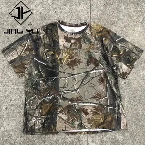 Custom manufacturer Vintage Camouflage t-shirt hunting camo t shirt All Over Print tee tree printed t shirts For Men