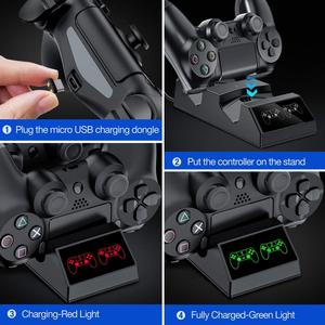 Зарядная док-станция для контроллера <span class=keywords><strong>PS4</strong></span>, зарядная док-станция с 2 микро-USB-разъемами, двойная зарядная док-станция для Playstation 4, <span class=keywords><strong>PS4</strong></span> Slim - Product Image 5