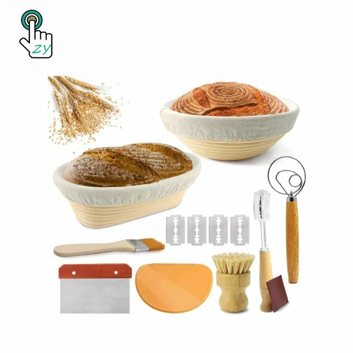 Keranjang kedap roti 10 "keranjang mulus bulat dengan peranti adonan roti perlengkapan membuat roti Kit