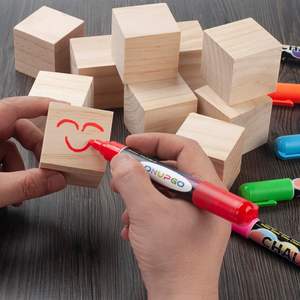 Bloques de Madera Pequeños Personalizados sin Acabado, Cubos de Madera en Blanco para Manualidades, Conteo, Alfabeto, Sellos, Dados, Juguetes Educativos y para Baby Shower - Product Image 3