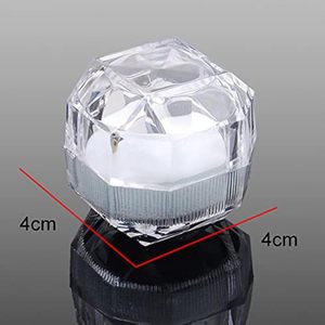 Cajas de regalo de anillo de cristal transparente grueso, caja de almacenamiento de pendientes, organizador de joyas acrílicas - Product Image 1